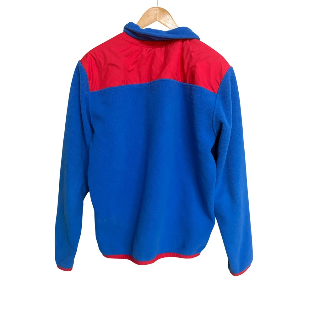 Vineyard Vines Mens Blue Red Colorblock Fleece 1/4 Zip Pullover Jacket Medium - Picture 2 of 8